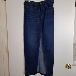 Denim Pencil Midi Skirt with Slit (new)